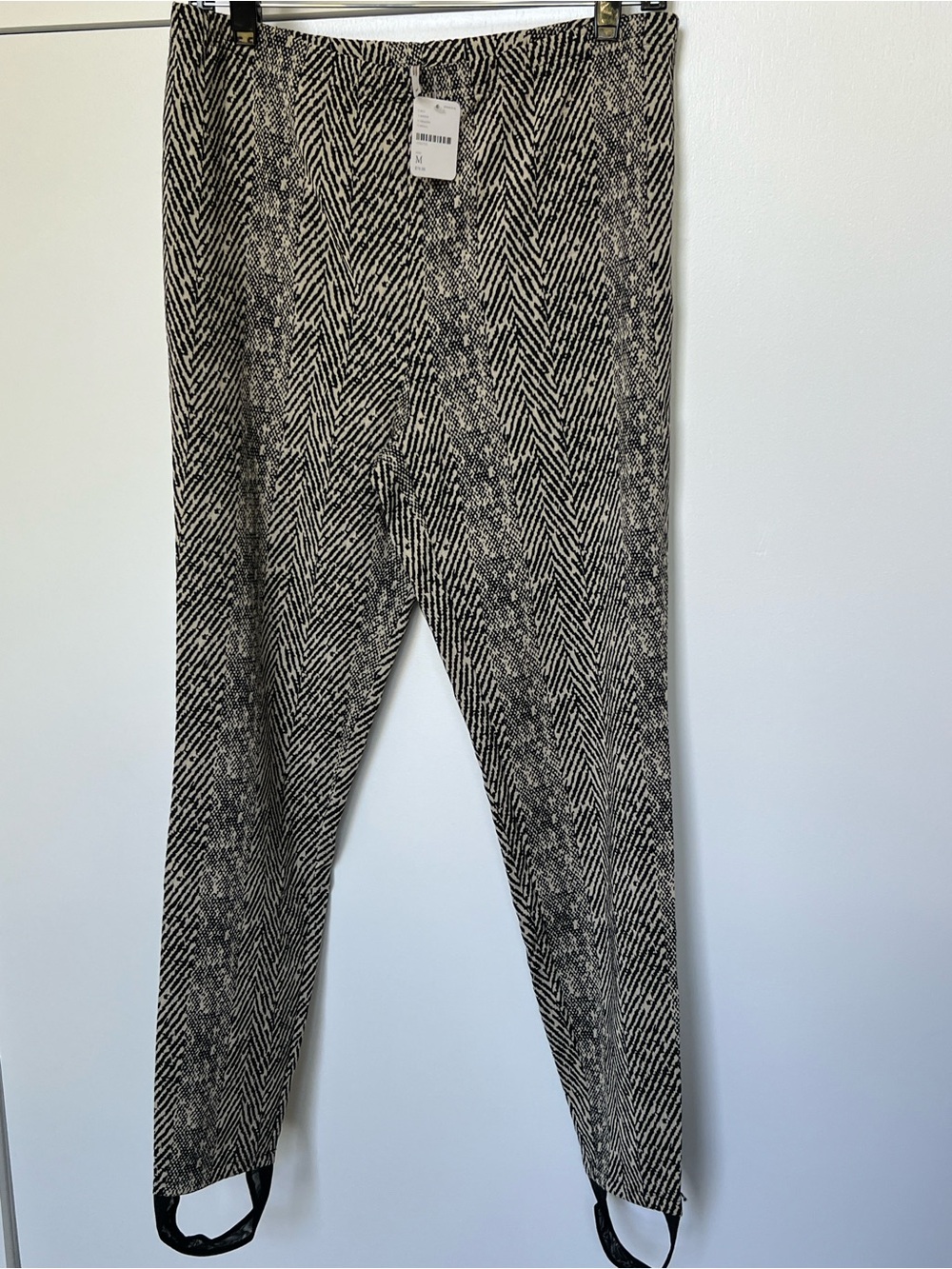 Free People Collective Black and White Zigzag Stirrup Pants